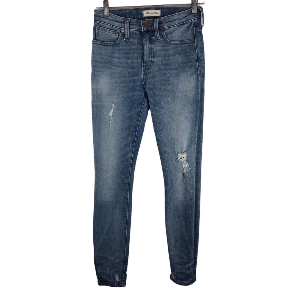Madewell Jeans 9" High Rise Skinny Womens 25 Distressed Stretch Comfort Denim